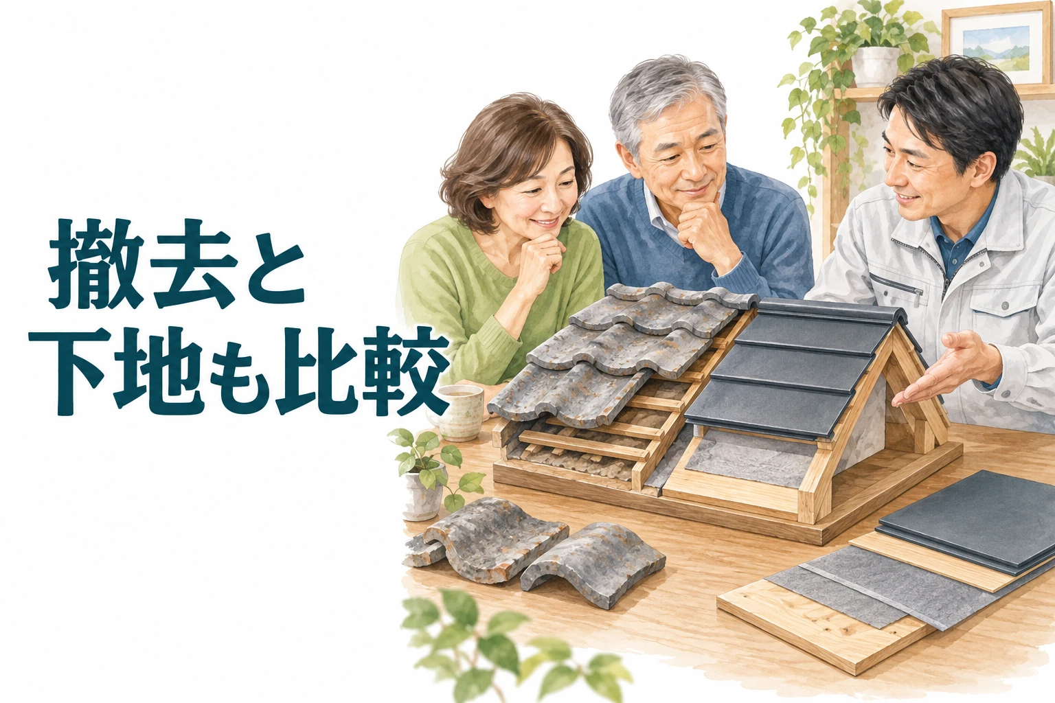 屋根 葺き替え 費用：撤去と下地も比較